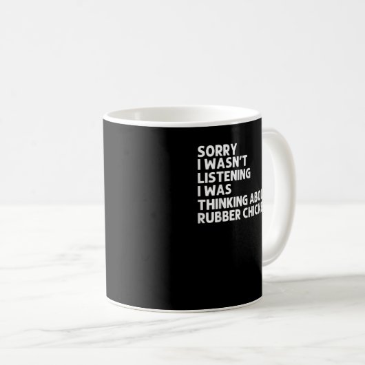 Funny Rubber Hühnergeschenk Männer Frauen Rubber H Kaffeetasse (VorderseiteRechts)