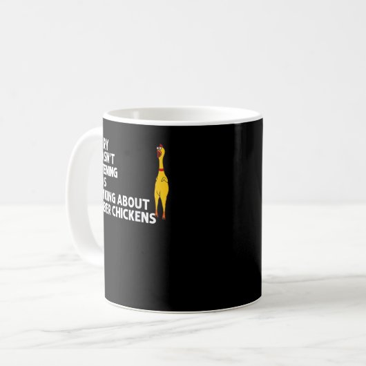 Funny Rubber Hühnergeschenk Männer Frauen Rubber H Kaffeetasse (Vorderseite Links)