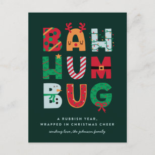Funny Rubbish Bah Humbug Holiday Card Feiertagspostkarte