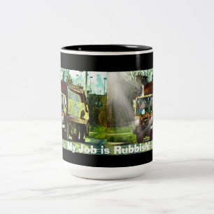FUNNY RUBBISH TRUCK TREIBER'S COFFEE MUGS ZWEIFARBIGE TASSE
