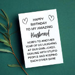 Funny Rude Birthday Card für Ehemann und Ehefrau Feiertagskarte<br><div class="desc">Mit dieser Funny Rude Geburtstagskarte für Husband oder Ehefrau machen Sie den besonderen Tag Ihres Partners noch unvergesslicher! Diese Karte ist mit frechen Späßen und spielerischem Banter verpackt und ist ideal für Paare, die Liebe haben, ein Lachen zu teilen. Egal, ob Sie Ihren Ehemann oder den Geburtstag der Ehefrau feiern,...</div>
