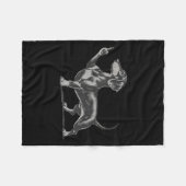 Funny Rude Black Dachshund Dog Meme Middle Finger Fleecedecke (Vorderseite (Horizontal))