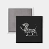 Funny Rude Black Dachshund Dog Meme Middle Finger  Magnet (Vorderseite/Rückseite)