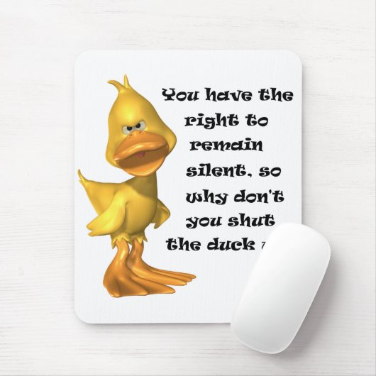 Funny Rude Duck Mousepad (Mit Mouse)