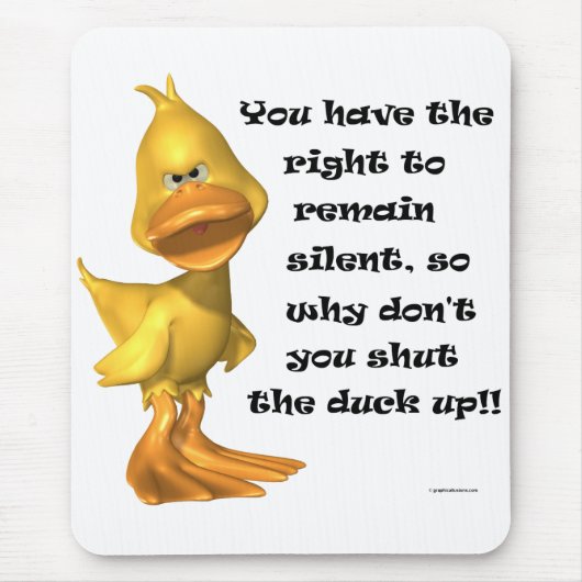 Funny Rude Duck Mousepad (Vorne)