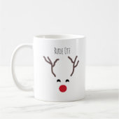 Funny Rude Off Red Nose Rentier Moderne Weihnachte Kaffeetasse (Links)