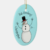 Funny rude Snowman Name und Jahr Keramik Ornament (Rechts)