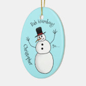 Funny rude Snowman Name und Jahr Keramik Ornament (Links)