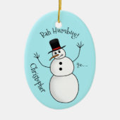 Funny rude Snowman Name und Jahr Keramik Ornament (Vorne)