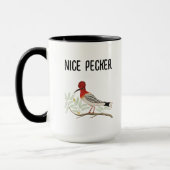 Funny Rude Woodpecker, Birdwatch Nice Pecker Tasse (Links)