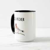 Funny Rude Woodpecker, Birdwatch Nice Pecker Tasse (Vorderseite Links)