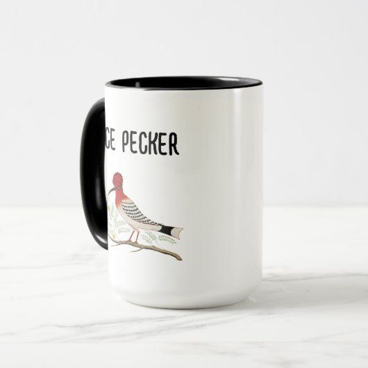 Funny Rude Woodpecker, Birdwatch Nice Pecker Tasse (Vorderseite Links)