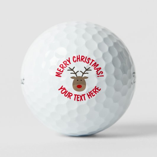 Funny Rudolf der Rentiere Weihnachts-Cartoon Golfball (Vorderseite)
