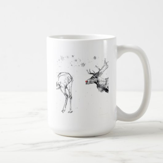Funny Rudolf Reindeer Weihnachtsfeierlichkeiten Li Kaffeetasse (Rechts)