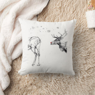 Funny Rudolf Reindeer Weihnachtsfeierlichkeiten Li Kissen