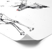 Funny Rudolf Reindeer Weihnachtsfeierlichkeiten Li Poster (Ecke)