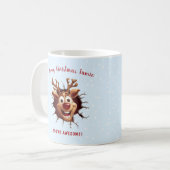 Funny Rudolph bricht durch Name Blue Christmas Kaffeetasse (Vorderseite Links)
