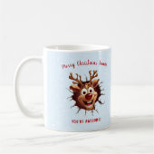 Funny Rudolph bricht durch Name Blue Christmas Kaffeetasse (Links)