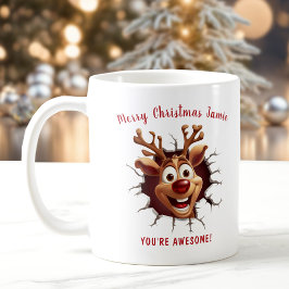 Funny Rudolph bricht durch Name Christmas Kaffeetasse