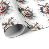 Funny Rudolph, der Rotnasen-Rentier Geschenkpapier (Rolleneckpunkt)