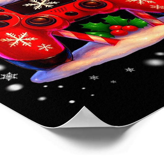 Funny Rudolph Game Controller Christmas Xmas Boy K Poster (Ecke)