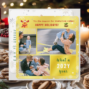 Funny Rudolph Niedlich Happy Holidays Golden 3 Fot Feiertagskarte