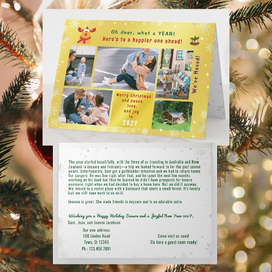 Funny Rudolph Oh Deer Wir haben 5 Fotos verschoben Karte