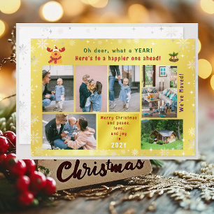 Funny Rudolph Oh Deer Wir haben 6 Fotos verschoben Feiertagskarte