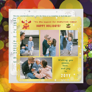 Funny Rudolph Peace Liebe Freude 4 Fotos Niedlich  Feiertagskarte