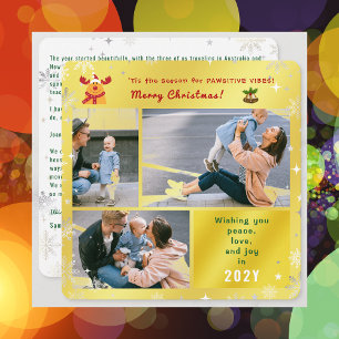 Funny Rudolph Peace Liebe Joy Elegantes Goldenes F Feiertagskarte