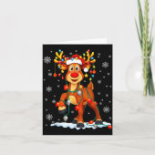 Funny Rudolph Reindeer Pjs Pajamas Christmas Men W Karte (Vorderseite)