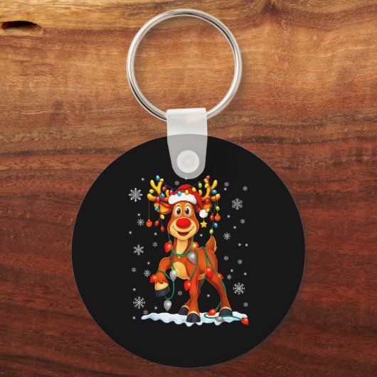 Funny Rudolph Reindeer Pjs Pajamas Christmas Men W Schlüsselanhänger (Vorderseite)