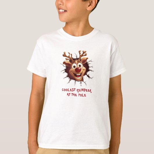 Funny Rudolph Reindeer Weihnachtsname Text T-Shirt (Vorderseite)