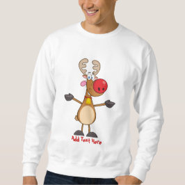 Funny Rudolph Reindeer Xmas Cartoon Personalisiert Sweatshirt