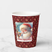 Funny Rudolph Santa Christmas Party Paper Cups Pappbecher (Vorderseite)