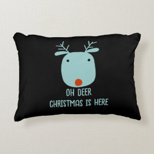 Funny Rudolph the Red Nosed Reindeer Christmas Dekokissen