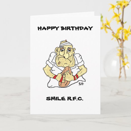 FUNNY RUGBY BIRTHDAY CARD KARTE (Gelbe Blume)