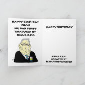 FUNNY RUGBY BIRTHDAY CARD KARTE (Innenseite)