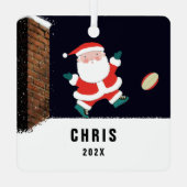 Funny Rugby Collectible Keramik Ornament Aus Metall (Rückseite)