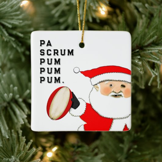 Funny Rugby Drummer Boy Keramikornament (Baum)