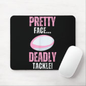 Funny Rugby Gift For Girls Pretty Face Deadly Tack Mousepad (Mit Mouse)