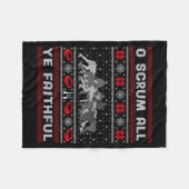 Funny Rugby O Scrum All Ye Faithful Ugly Merry Chr Fleecedecke (Vorderseite (Horizontal))