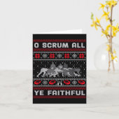 Funny Rugby O Scrum All Ye Faithful Ugly Merry Chr Karte (Gelbe Blume)