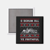 Funny Rugby O Scrum All Ye Faithful Ugly Merry Chr Magnet (Vorderseite/Rückseite)