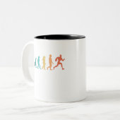 Funny Rugby Player Human Evolution Sport Retro Zweifarbige Tasse (Vorderseite Links)