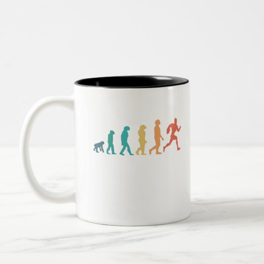 Funny Rugby Player Human Evolution Sport Retro Zweifarbige Tasse (Links)