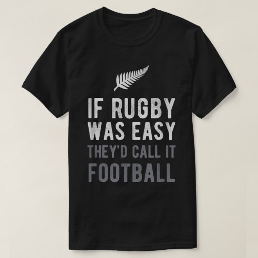 Funny Rugby Silver Fern Football Neuseeland NZ Sp T-Shirt (Design vorne)