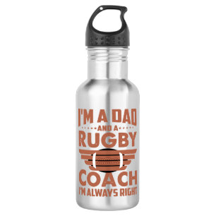 Funny Rugby Vater und Rugby Coach Edelstahlflasche