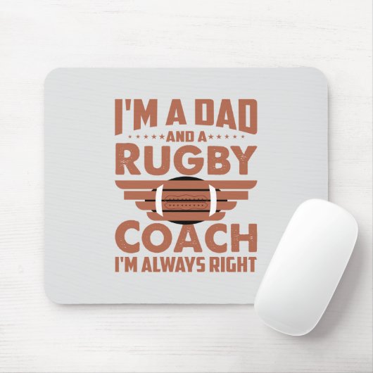 Funny Rugby Vater und Rugby Coach Mousepad (Mit Mouse)