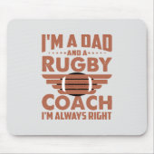 Funny Rugby Vater und Rugby Coach Mousepad (Vorne)